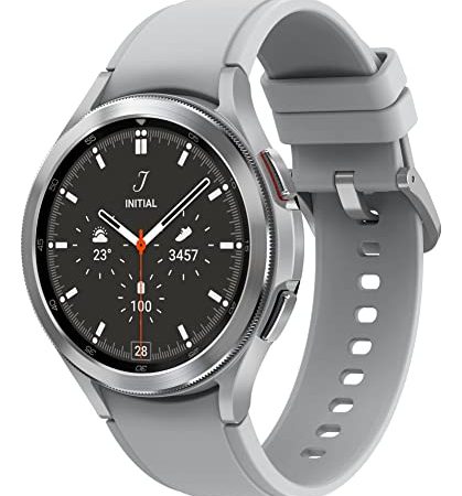 Samsung Galaxy Watch4 Classic BT 46mm SmartWatch Acciaio Inox, Ghiera Rotante, Monitoraggio Benessere, Fitness Tracker, Colore Argento