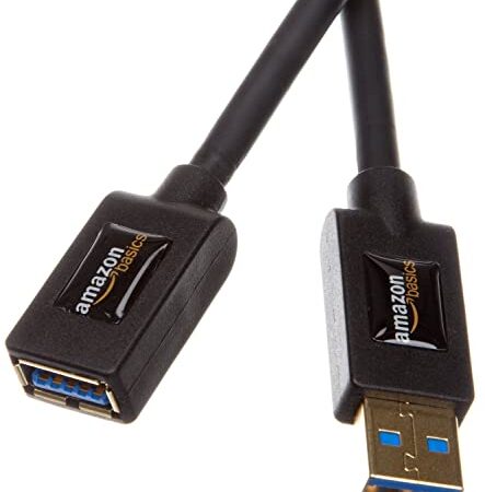 Amazon Basics - Cavo prolunga USB-A 3.0 maschio A-femmina A (3 m) per Personal computer, Nero