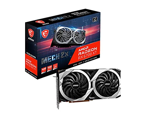 MSI Radeon RX 6700 XT MECH 2X 12G Scheda Video Gaming - 12GB GDDR6, 2581MHz, PCI Express 4, 192-bit, 3x DP v 1.4, HDMI 2.1 (Supporta 4K & 8K)