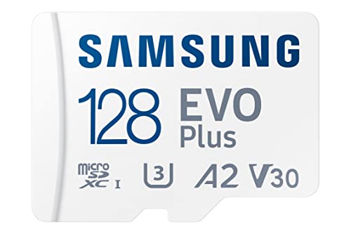 Samsung Scheda di memoria microSD Evo Plus 128 GB SDXC U3 Classe 10 A2 130 MB/s con adattatore versione 2021 (MB-MC128KA/EU)