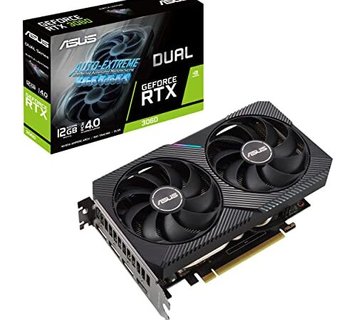 Asus Dual NVIDIA GeForce RTX 3060 V2 OC Edition Scheda Grafica, 12GB GDDR6 192-bit 15 Gbps PCIE 4.0, GPU NVIDIA Ampere, DUAL-RTX3060-O12G-V2