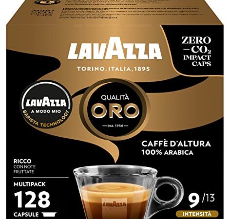 Lavazza A Modo Mio 128 Capsule Caffè, Note di Frutta e Fiori, Tostatura Media, Gusto Corposo e Aromatico